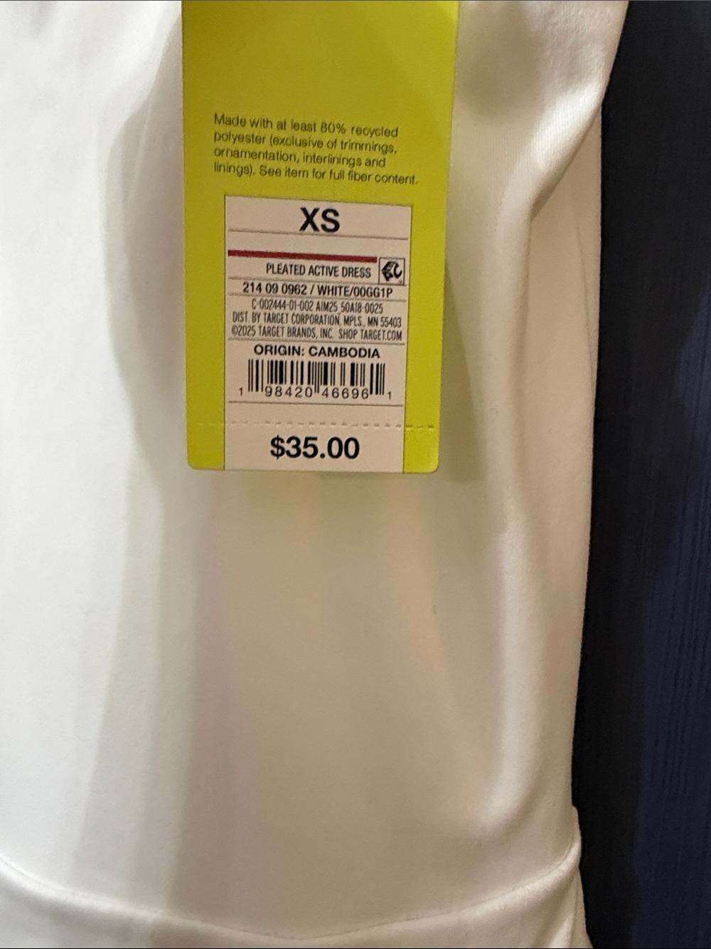 all in motion White Pleated Tank Dress - Picture 2 of 4